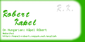 robert kapel business card