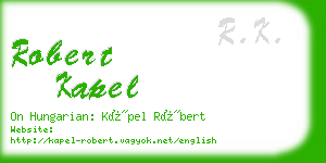 robert kapel business card